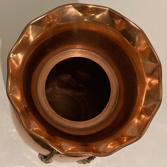 Vintage Metal Copper and Brass Vase, Planter, - Picture 3 of 4